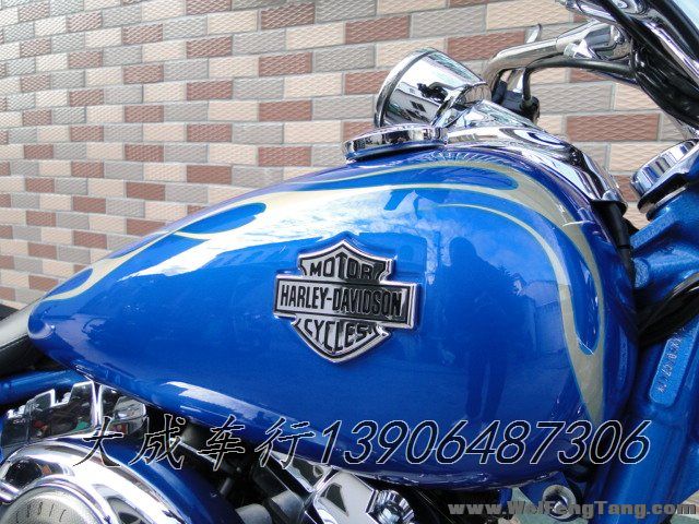 【二手哈雷太子】08年美国哈雷-戴维森FXCWC--ROCKER-C蓝色改装排气 图片 1